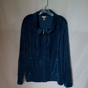 Women's White Stag Teal  Teddy Jacket